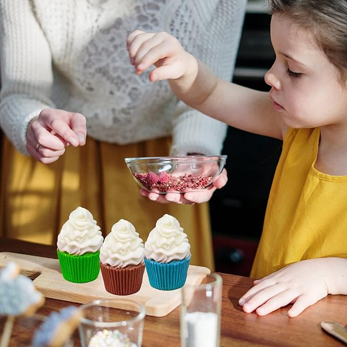 Wehous 2PCS Silicone Candle Mold, Cupcake Shape Soap Mold Resin Candle Mold for Epoxy Casting 3D Cute Ice Cream Chocolate Fondant Cake Mould for DIY Dessert Candle Soap Wax Resin Clay Craft Home Decor