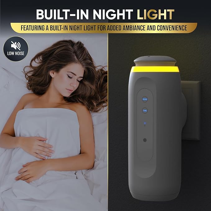 Essential Oil Diffuser (Plug-in) for Homes and Hotels – Bluetooth-Controlled Scent Diffuser for Home & Office, Covers 800 sq. ft. – Plug in Air Fresheners for Home & Office, Room Scent (White)