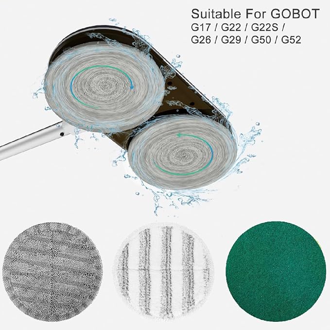 Electric Mop Pads Replacement Cleaning Scrubber Mop Pads, 6.3 inches