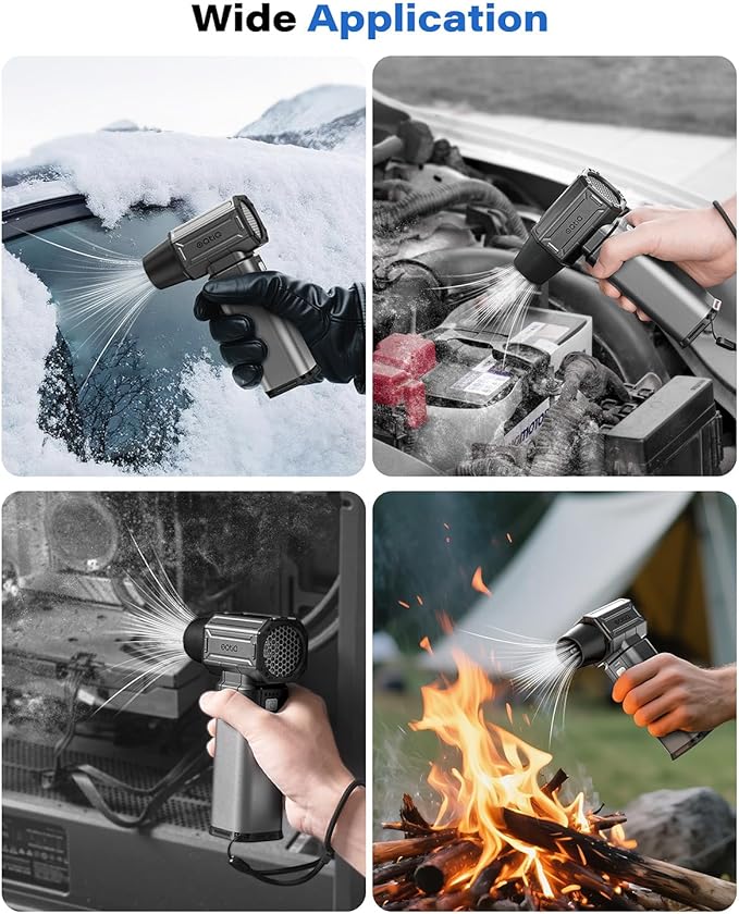 OQTIQ Electric Air Duster-Upgrade 40mm Big Motor, Compressed Air Duster with 450g Wind Pressure, 4-Gear Adjustable Cordless Air Blower for Computer, Keyboard, Car, Home Clean and Outdoor