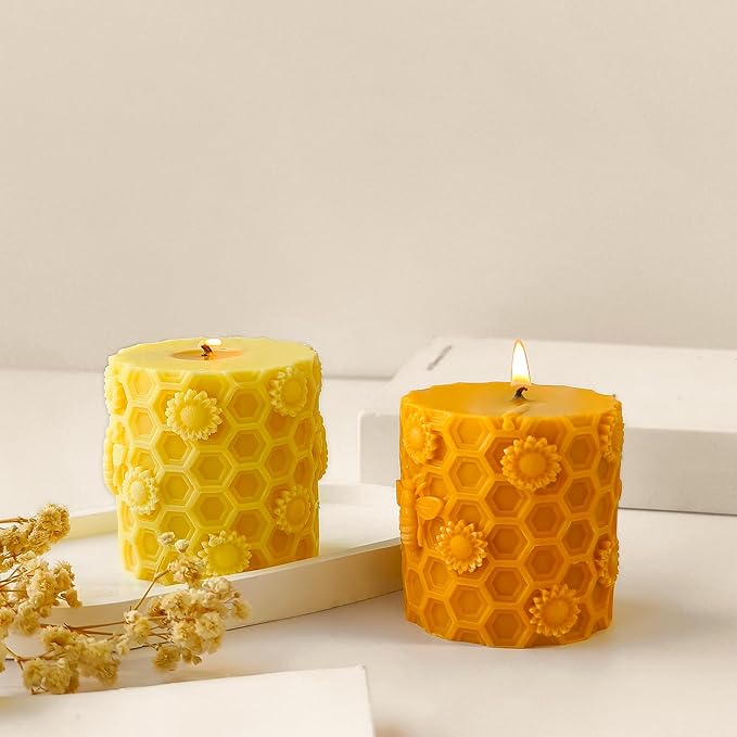 Honeycomb Silicone Cylinder Mold for Resin Casting & Candle Making