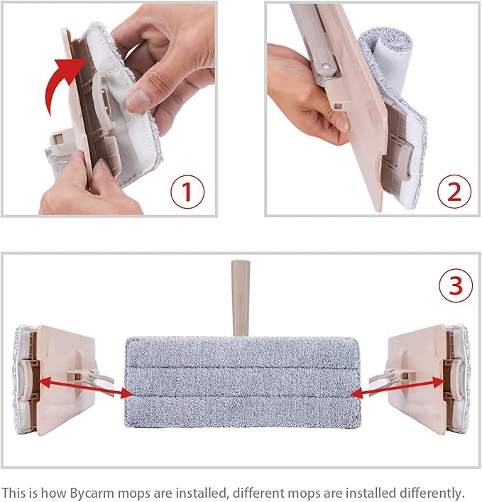 6 Pack Microfiber Mop Replacement Pads Compatible with Joymoop, Bosheng Flat mop or Squeeze Mop Bucket Set, Washable and Reusable 13" x 4.9" Wet/Dry Flat Mop Pads for Cleaning Floor