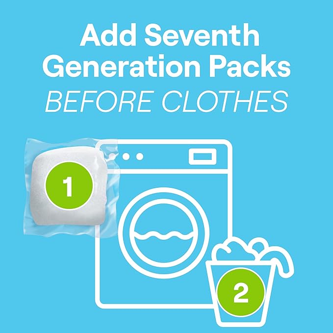 Seventh Generation Laundry Detergent Packs, Free & Clear, Made for Sensitive Skin, 45 Count