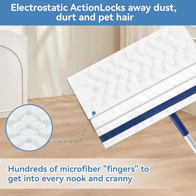 50 Count Sweeping Pads for Bona Flat Mop Disposable Heavy Duty Mop Pad 17 * 5 Inch Dry Mop Refill Multi-Surface Floor Cleaner Pads Refill XL Microfiber Mop Replacement