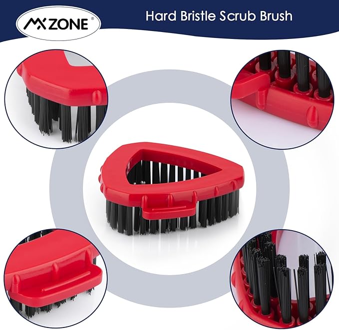 Scrubber and Mop Base Compatible with O Cedar RinseClean 2 Tank System, Spin Mop Scrub Brush Head Replacement, Hard Bristle Cleaning Brush, 1 Mop Base and 1 Scrub Brush, Not Fit EasyWring 1 Tank