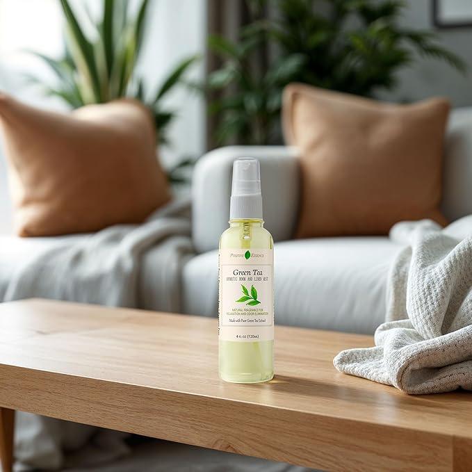 Green Tea Linen and Room Spray, Natural Air Freshener Made with Pure Green Tea Extract, Bathroom Air Freshener or Calming Pillow Spray