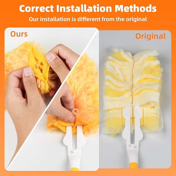 20 Pack 360 Dusters Refills for Swiffer Dusters, Unscented Heavy Duty Duster Kit Disposable Dusters Refills with 1 Handle for Cleaning Furniture, Blinds, Ceiling Fans