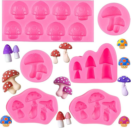 Mushroom Chocolate Molds, Mushroom Shaped Silicone Molds, Cute Candy Vegetable Fondant Molds, Cake Candy Chocolate Polymer Clay, Gummy, Crafting Projects Cupcake Topper Decor