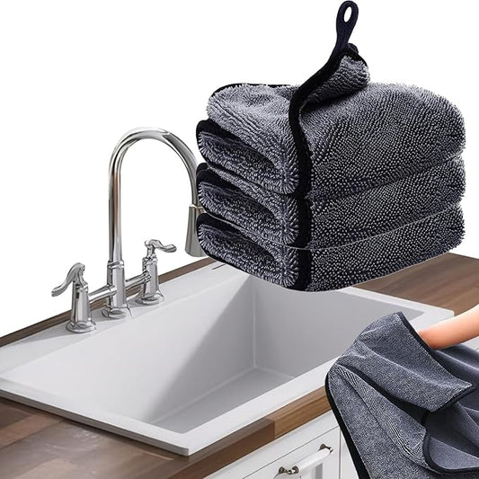 Shiny Wipes Cleaning Cloths,3pcs Shiny Bath Drying Towels,Shower Doors Drying Towels,16*16in Streak Free Glass Window Car Mirror Super Absorben Microfiber Cleaning Cloths (3pcs grey 16*16″)