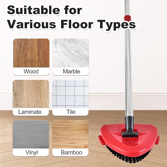 2 Pack Upgrade Scrub Brush Replace Heads Compatible with O Cedar EasyWring 1 Tank Spin Mop, Scrubber Brush Head for Ocedar EasyWring Spin Mop Scrubby Head Brush, More Layers of Bristles to Floor Clean