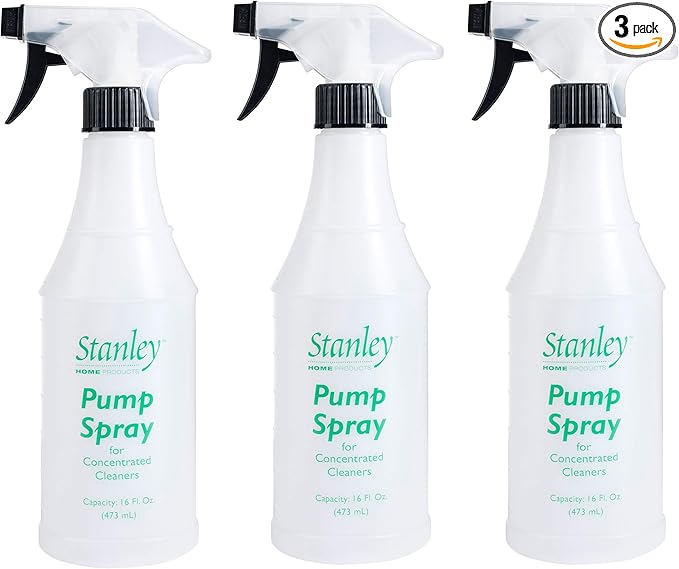 STANLEY HOME PRODUCTS Pump Spray Bottle – Convenient Easy-to-Hold Bottle with Sprayer to Dilute Concentrated Cleaners (3 Spray Bottles)