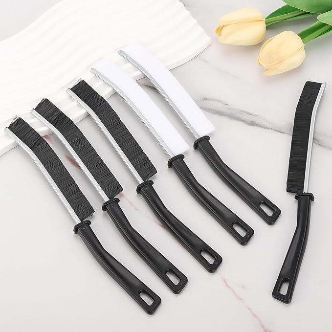 6Pcs Hard Bristle Crevice Cleaning Brush, Grout Cleaner Brush, Multifunctional Gap Cleaning Tool for Household Use, Bathroom, Kitchen, Window,Toilet