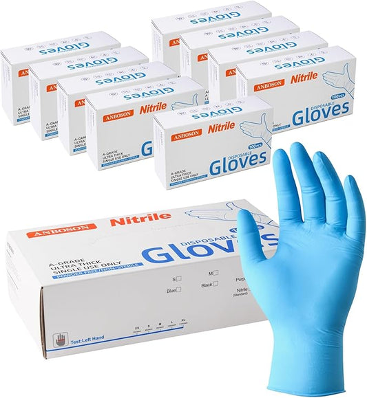 6 mil Disposable Nitrile Gloves, Heavy Duty Disposable Glove, Cooking Gloves, Latex Free, Powder Free