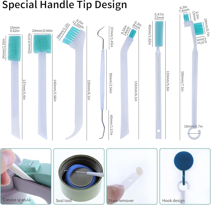 Small Cleaning Brush Set for Household, Car Vent Detailing Cleaning Stick, Humidifier Groove Bottle Gap Cleaning Tool, Crack Crevice Cleaner for Door Window Track Faucet Croner Hard Tight Spaces
