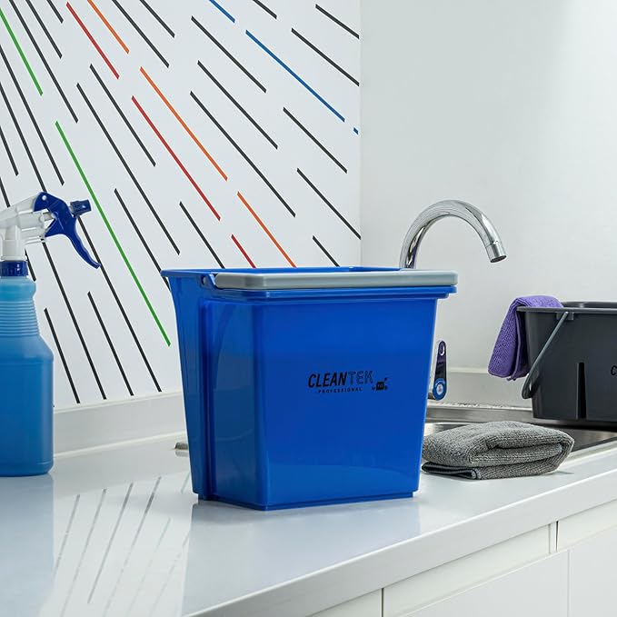 Restaurantware-Clean Tek Professional 6 Quart Cleaning Bucket, 1 Utility Pail with Handle - Heavy-Duty, Portable, Blue Plastic Washing Pail, Perfect for Household, Outdoor, Car Wash and More