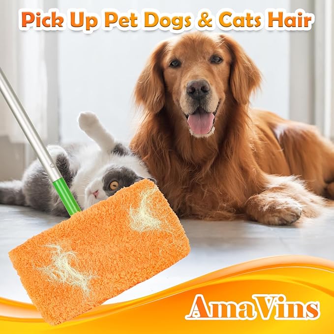 5 Pack Reusable 100% Cotton Mop Pads Compatible with Swiffer Sweeper, Wet and Dry Flat mop Cover, Washable Pads for Surface/Hardwood Floor Cleaning (Mop is Not Included)