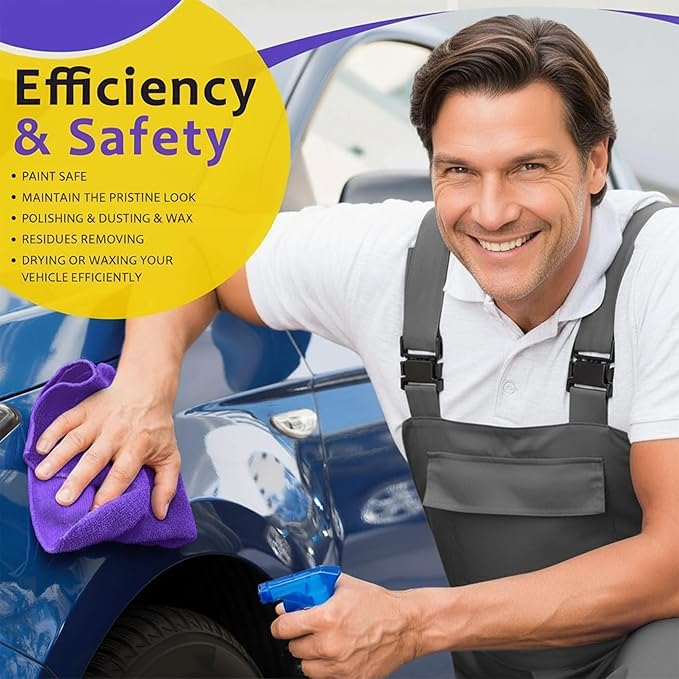 90 Pcs 15.75 Inch Microfiber Cleaning Cloths with 300 GSM Absorbent Fabric for Cars Windows Kitchen Household Surfaces and Drying Towels(Purple)