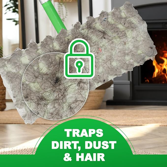 Heavy Duty Dry Sweeping Cloths Pads for Swiffer Sweeper Mop, Disposable Microfiber Duster Mop Pads Refills for Cleaning Hardwood Floor Dust and Pet Hair, 30 Count