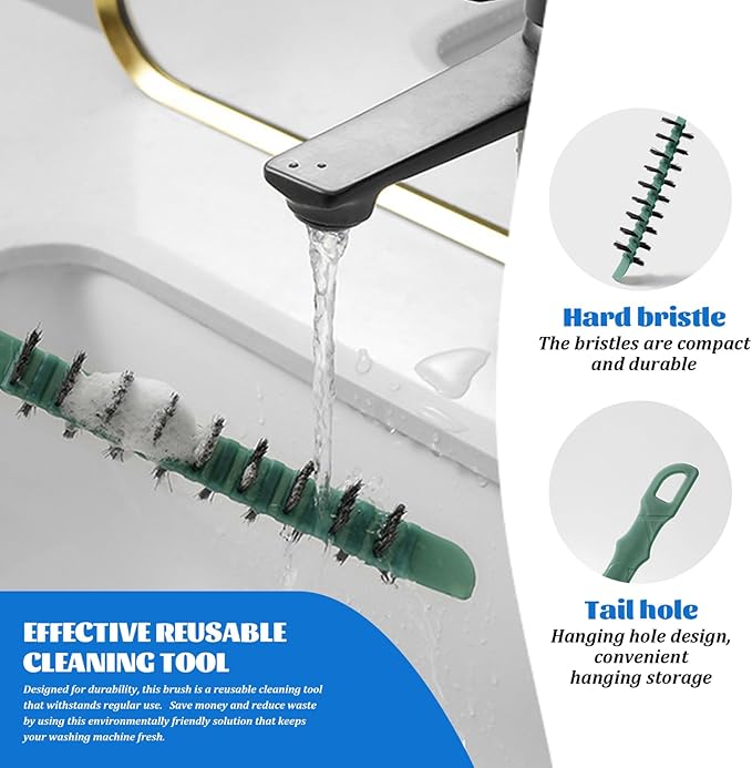 3Pcs Washing Machine Cleaning Brush, Flexible Nylon Bristles Laundry Brush, 0.8x23.6in Effective Reusable Cleaning Tool for Washing Machine Drums Wash Cleaner Laundry Cleaner