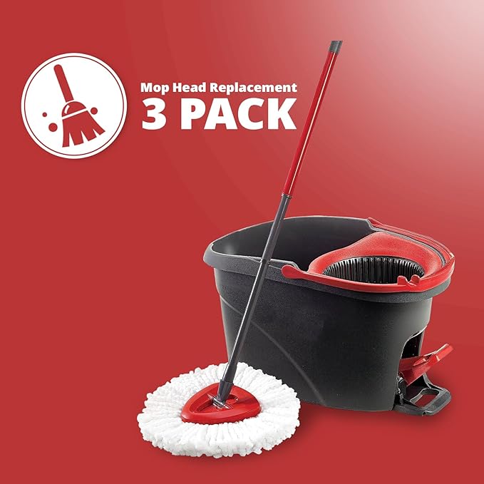 Mop Replace Head, 6 Pack Spin Mop Replacement Head Easywring 1-Tank System, Easy Cleaning, Microfiber, Machine Washable