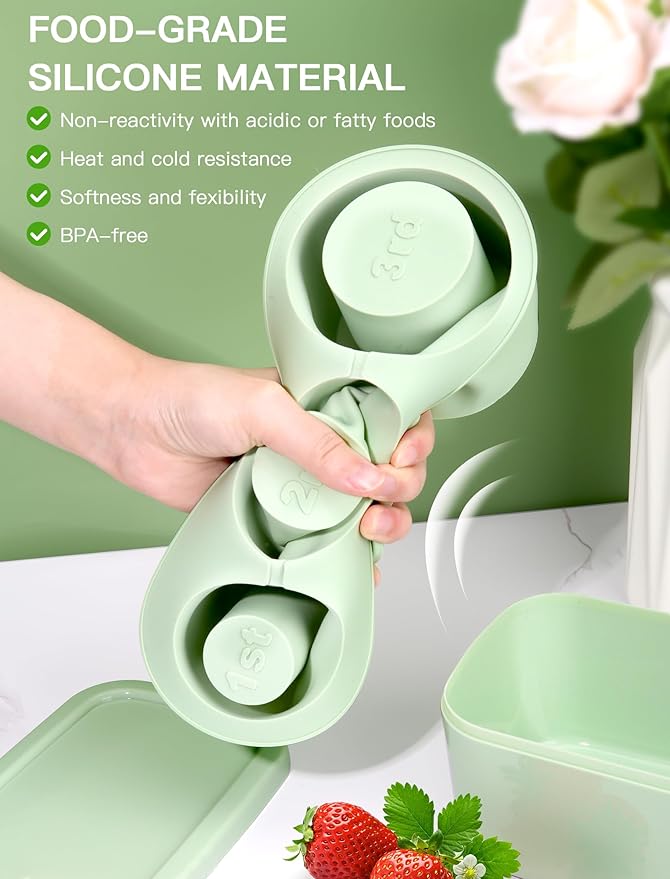 Ice Cube Tray for Tumbler Cup 30Oz-40Oz, 3 Pcs Silicone Cylinder Ice Mold with Lid and Bin for Freezer, Easy Fill and Release Ice Maker for Whiskey, Cocktail BPA-Free