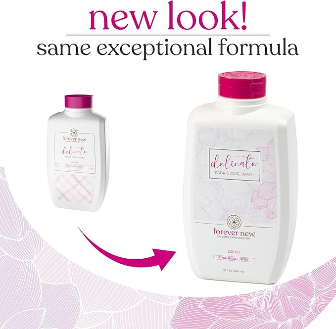 Forever New 32oz Liquid Unscented Fabric Care Wash 2 Pack (64oz Total) Natural Laundry Detergent