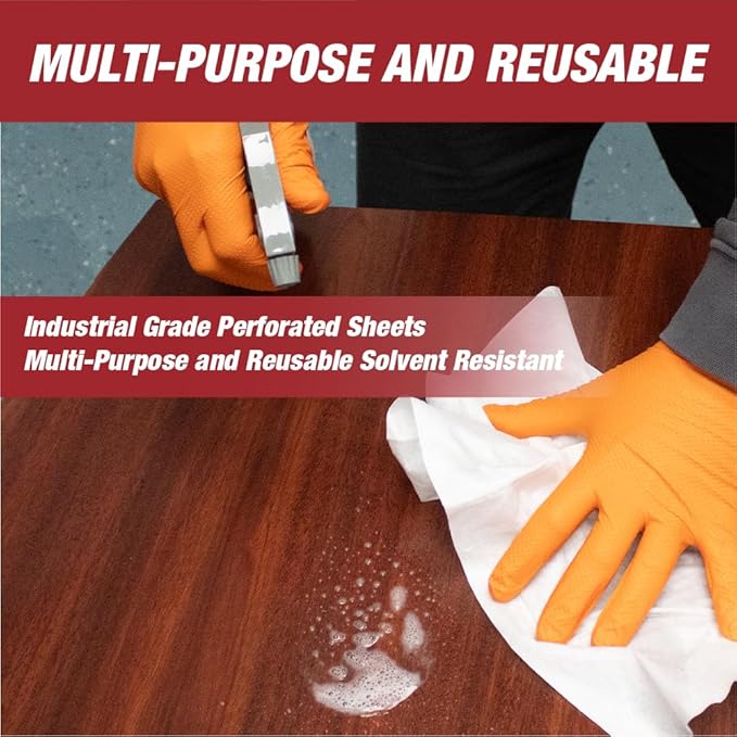 Lint Free Cleaning Towels, Heavy Duty Cleaning Cloths, Lint Free Wipes, Cleaning Cloths for House & Industrial Use, Disposable Cleaning Rags, Pack of 100 Sheets 9" x 17" (White)