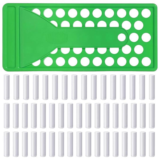 Lip Balm Crafting Kit, 50 Pieces Empty Lipsticks Filling Tubes Mold Handmade Set Pallet with Scraper, Lip Balm Tubes with Filling Tray and Spatula for Women Girl Cosmetics Makeup, White