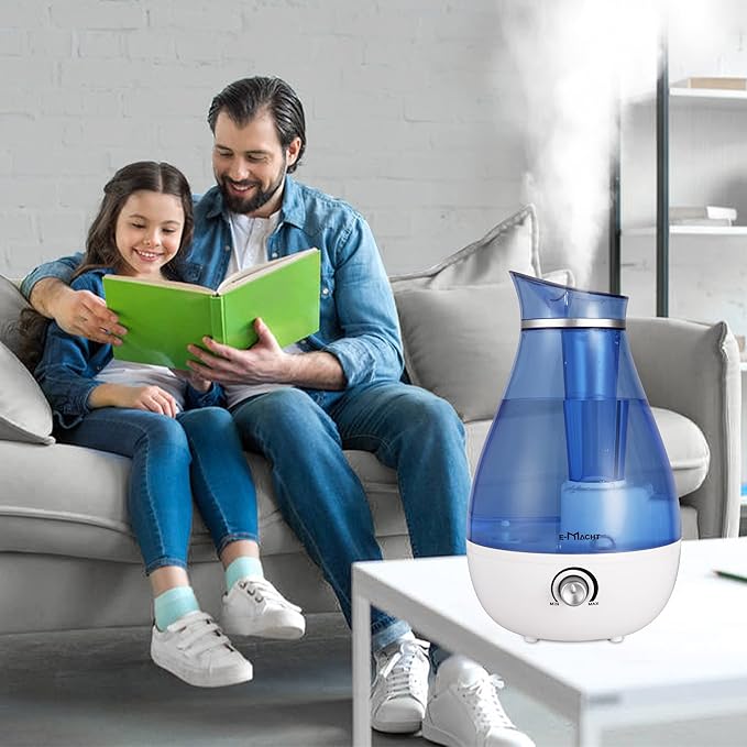 Cool Mist Humidifier - 2.5L Cool Mist Humidifiers for Bedroom Whisper Quiet, Ultrasonic Humidifiers for Baby & Nursery, Air Humidifier for Home Whole House, Easy to Clean, Plant Humidifier with 360° nozzle, Auto Shut-off