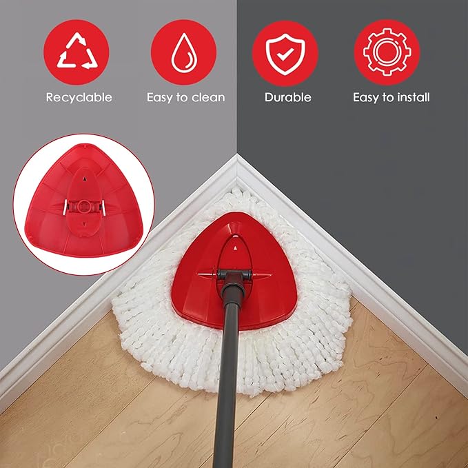 Spin Mop Replacement Base Head Compatible with O Cedar Rotating Triangle Spinning Mop Replace Cover Plastic Base Case Disc Accessories Part, 1 Pack, Not Fit RinseClean