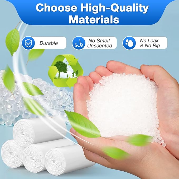 Charmount 1.2 Gallon Small Trash Bags, 200 Count Garbage Bags Bathroom Trash Can Liners,fit 4.5-5 Liter Clear … …