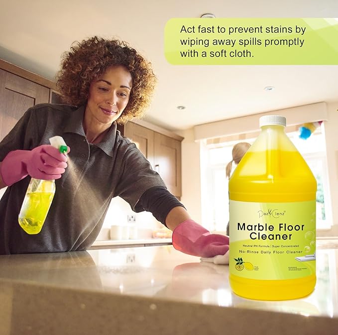 Poz Clenz. Marble & Stone Floor Cleaner (1-Gallon), Refreshes Surfaces, Safe for Natural Stone, Granite, Travertine, Limestone, Terrazzo and More.