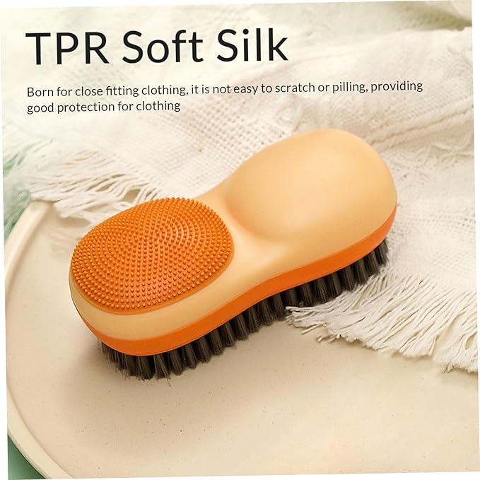 2Pcs Laundry Brush Double Sided Hard ＆ Soft Dense Bristle Shoe Brush Ergonomical Grip Scrub Stubborn Stain Remover Cloth for Delicate Wool Knits Cotton Leather Fabrics, Home Decor