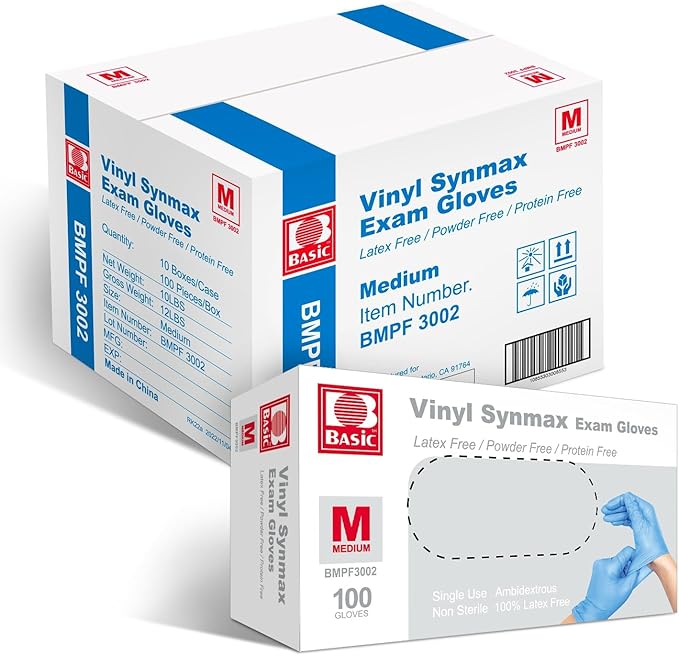 Jointown Vinyl Gloves, Disposable Cleaning, Powder Free, Latex Free, Non-Sterile Protective Glove, Gloves for Cooking