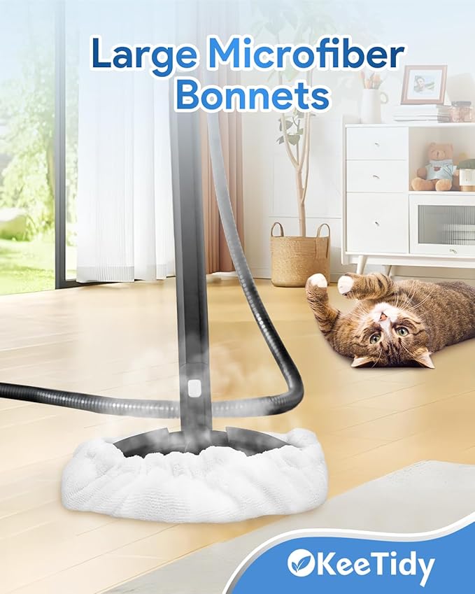 6 Pack Steam Mop Pads Compatible with Dupray Neat Steam Cleaner Accessories, Reusable Microfiber Pads Washable Steam Cleaner Accessories Large Bonnets Rectangle for Multi-Surface