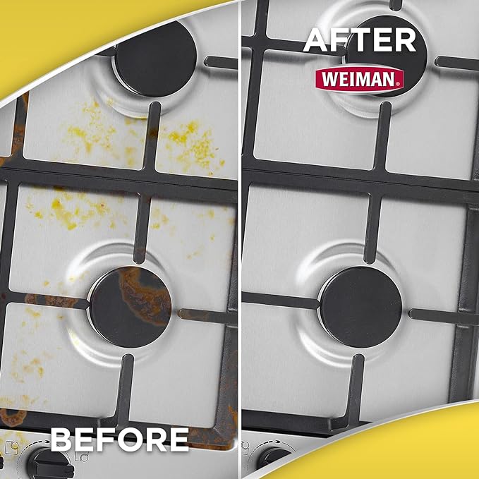 Weiman Heavy Duty Stove and Oven Cleaner and Degreaser for Glass, Ceramic Cooktops, BBQ grill grates - 2 Pack, 24 Oz w/MicroFiber Towel