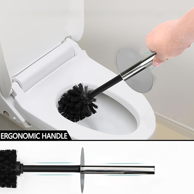 White Butterfly with Rhinestone Design Resin Toilet Holder and Brush Set, Elegant Bathroom Cleaning Tool with Durable Bristles, Compact and Stylish