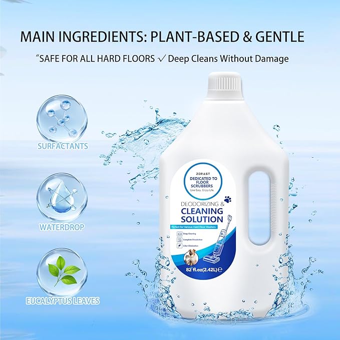 Floor Cleaning Solution, 82 FL OZ, Deep Cleans for Multiple Hard Floors, Compatible with Tineco S3/S5/S7 Pro & iFloor 3/5 (No Steam), Deep Deodorization Pet-Friendly, Stain-Busting & Fresh-Scented