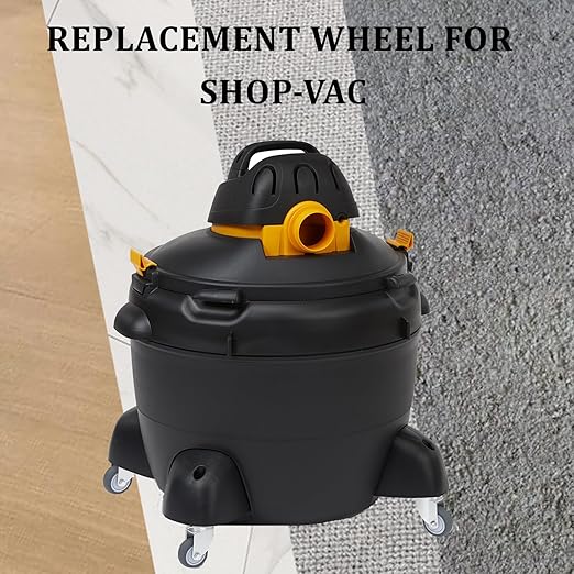 2-Inch Swivel Stem Caster, 7/16-Inch Stem Diameter Rubber Wheel, Thermoplastic Rubber TPR Replacement Wheels for Weber Grill Shop Vac - 4 Pack