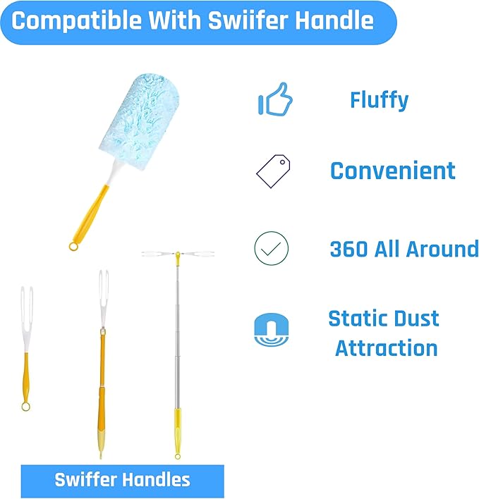 360 Degree Dusters Refills,Heavy Duty Duster Refills, Disposable Replacement Head for Cleaning, Multi Surface Refills, 30 Count Blue