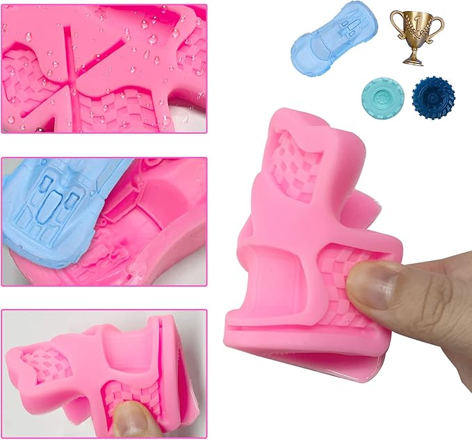 Race Car Silicone Molds - 3D Round Tire Fondant Mold, Truck Wheel Shape, Cake Decorating, Chocolate, DIY Polymer Clay, Gummy, Crafting Projects, Cupcake Topper Decor