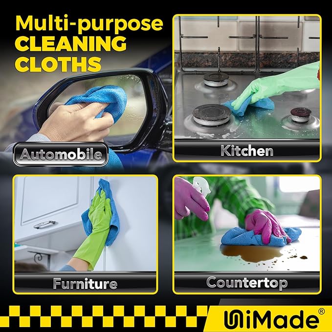 Shop Towels, 100 Pack Commercial Grade Work Rags Microfiber Towels for Cars Cleaning Rags Bulk Detailing Cloth for Automotive Bar Mechanic Restaurant Garage Housekeeping, 11.5"x 11.5", Blue