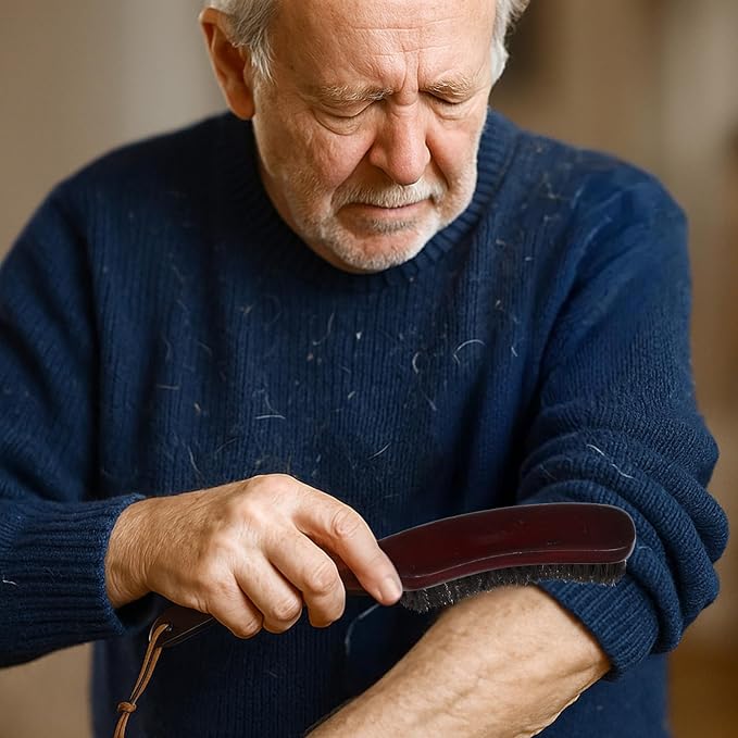 Clothes Brush, Wood Felt Brush, Horsehair Felt Hat Brushes, Remove Pet Hair Dust, Wooden Cowboy Hat Horse Hair Brushes for Suits Suede Clothes Furniture