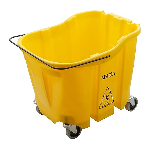 SPARTA 7690404 Omnifit Plastic Mop Bucket For Cleaning, 35 Quarts, Yellow