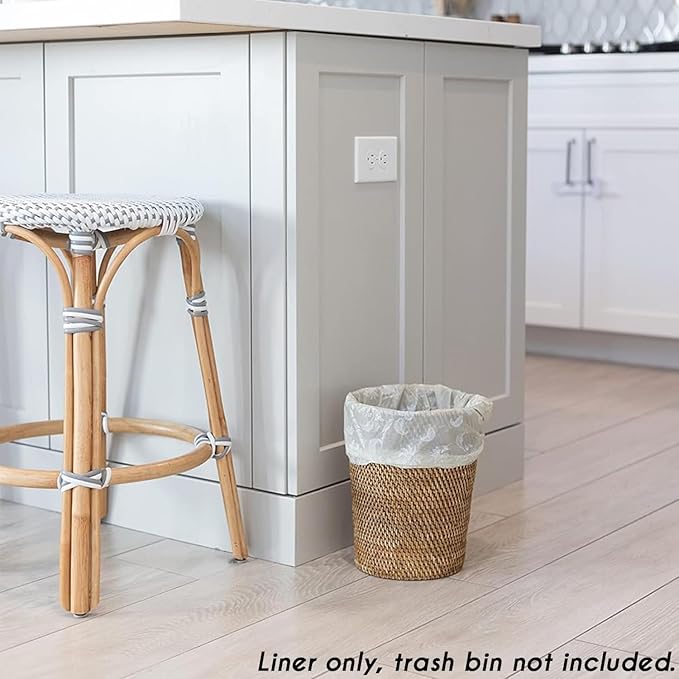 Happy Haven Bathroom Trash Bags for 2,3,4 Gallon Trash Can, Small Garbage Bags - Bedroom & Bathroom, Decorative Cute Wastebasket Liner - 50 Count (Beige Botanical)