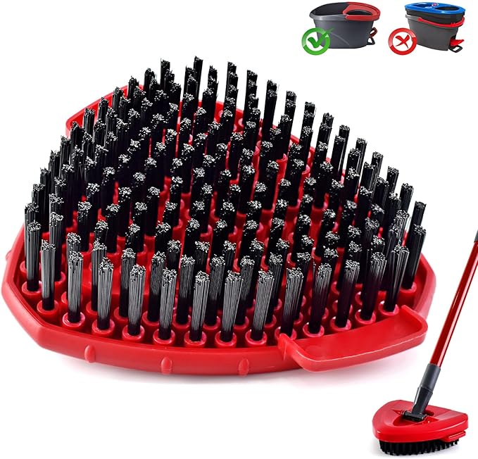 Scrubber Mop Head for Ocedar, Upgrade Scrub Brush for Ocedar, Spin Mop Scrub Brush Head for Ocedar EasyWring 1-Tank, More Bristles Scrub Brush Attachment for Bathroom