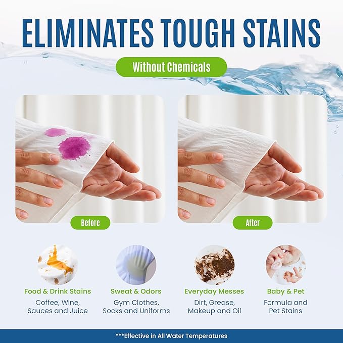 Eco-Friendly 80 Loads Ultra Concentrated Laundry Detergent Sheets Stain-Fighting Enzymes & Plant Powered, Washer Sheets, Space Saving, Travel Friendly for Hot/Cold Cycles, Tackles Tough Stains & Odors