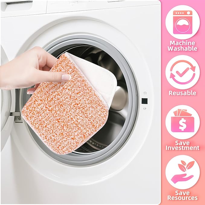 Power Scrubbing Reusable Mop Pads Compatible with Swiffer Wet Jet, Microfiber Wet Jet Refill, Machine Washable Wet Jet Pads, for Use on All Sealed Floors - Stone, Hardwood, Laminate & Tile (6 Pack)