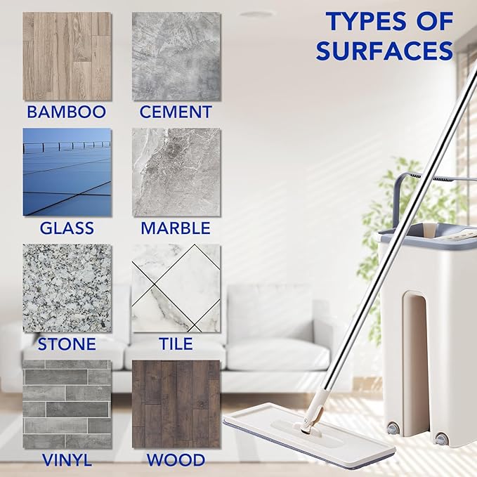 Microfiber Cleaning Pads: 10 Pack 13" X 4.9" Washable for Floor Cleaning Compatible with Tethys & Most 13 Inch Flat Mops - Replacement for Mop Bucket Set