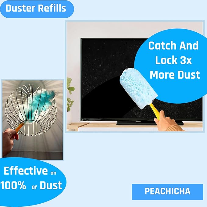 360 Degree Dusters Refills,Heavy Duty Duster Refills, Disposable Replacement Head for Cleaning, Multi Surface Refills, 30 Count Blue